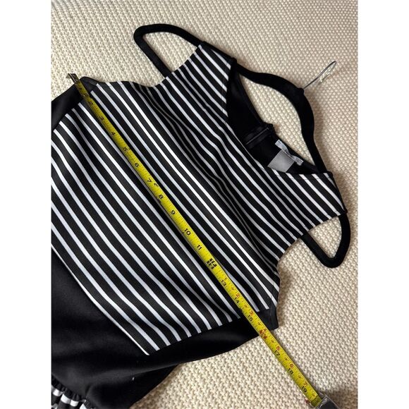 Bar III Women's Black & White Striped Fit & Flare Dress Knee Length - Picture 3 of 5